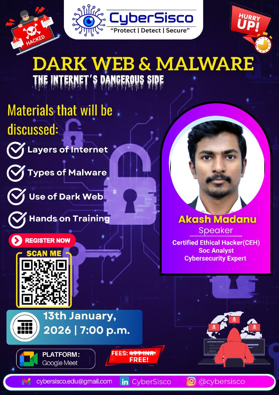 Dark Web & Malware Workshop Poster